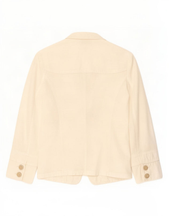 Max & Co. Giacca blazer da donna a 2 bottoni UK 10 piccola lino bianco sporco