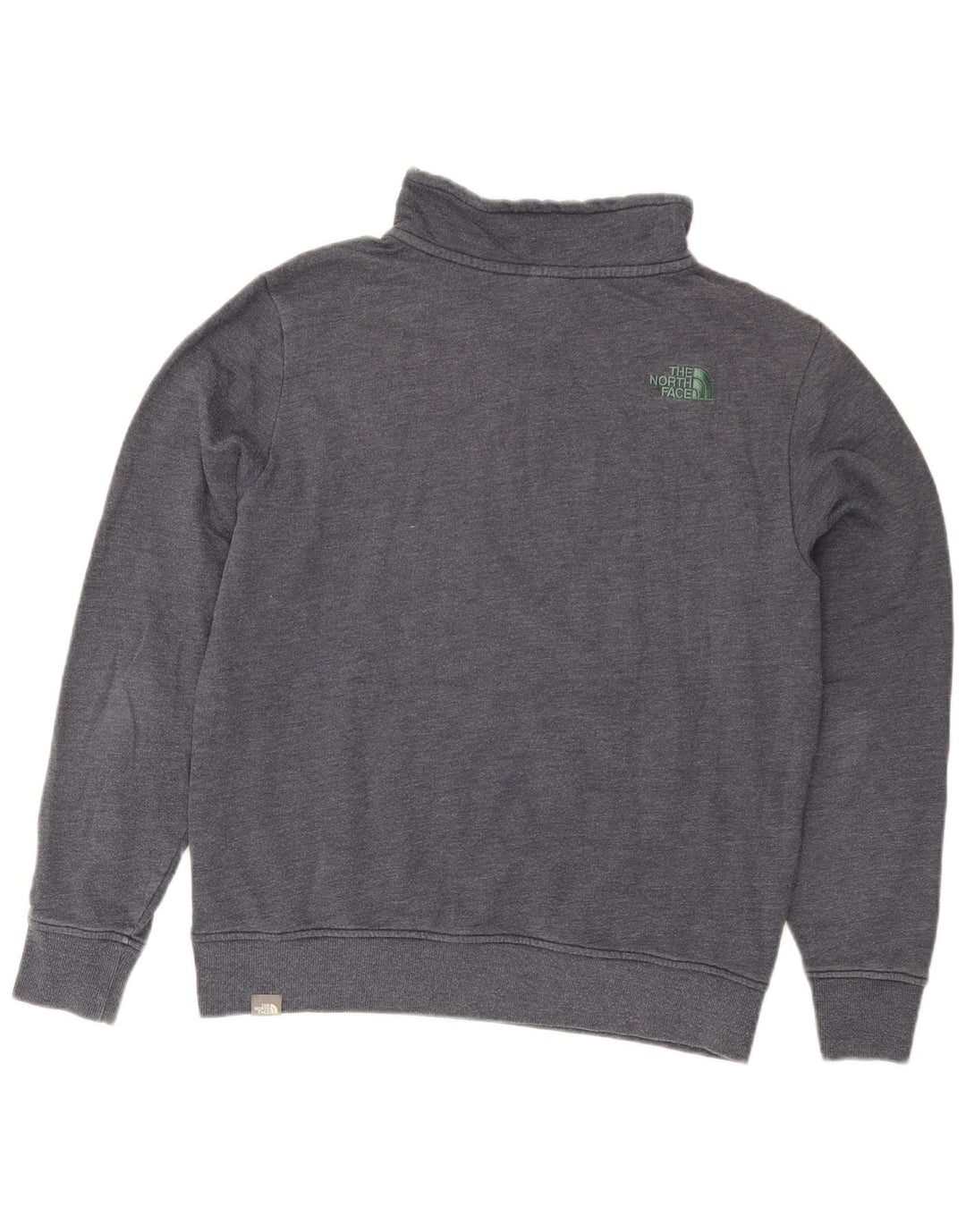 Felpa da uomo con zip e collo The North Face in cotone grigio medio