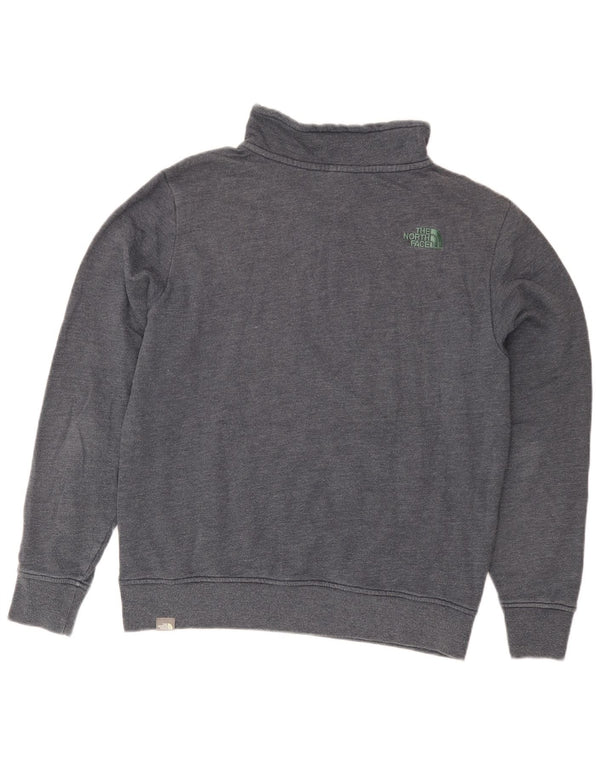 Felpa da uomo con zip e collo The North Face in cotone grigio medio
