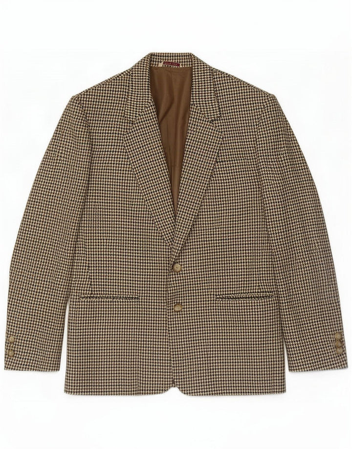 Gaudi Giacca blazer a 2 bottoni da uomo IT 52 XL Lana pied de poule marrone
