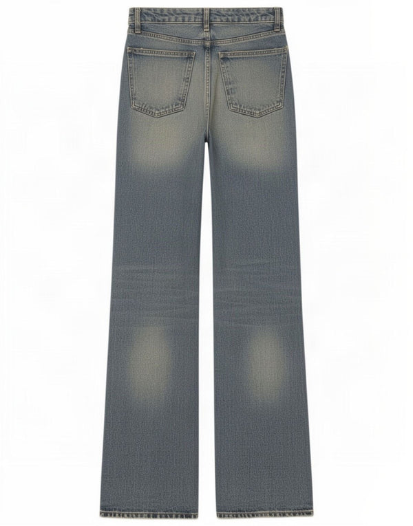 Jeans Zara da donna a vita alta a gamba larga EU 32 2XS W22 L35 cotone blu