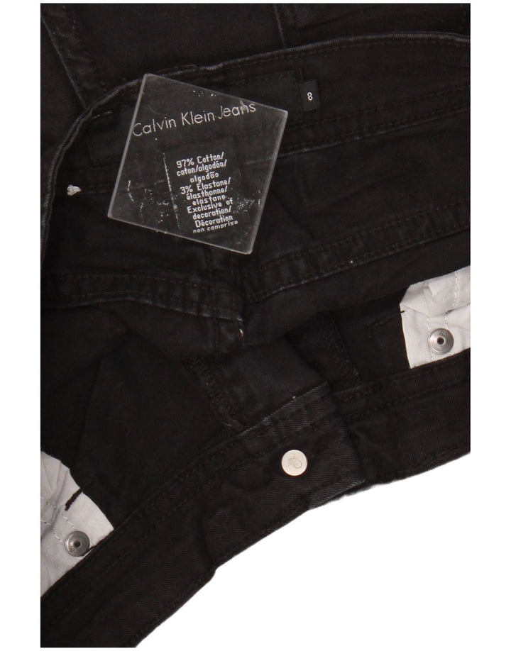 Pantaloncini di jeans da donna Calvin Klein US 8 Medium W28 Cotone nero