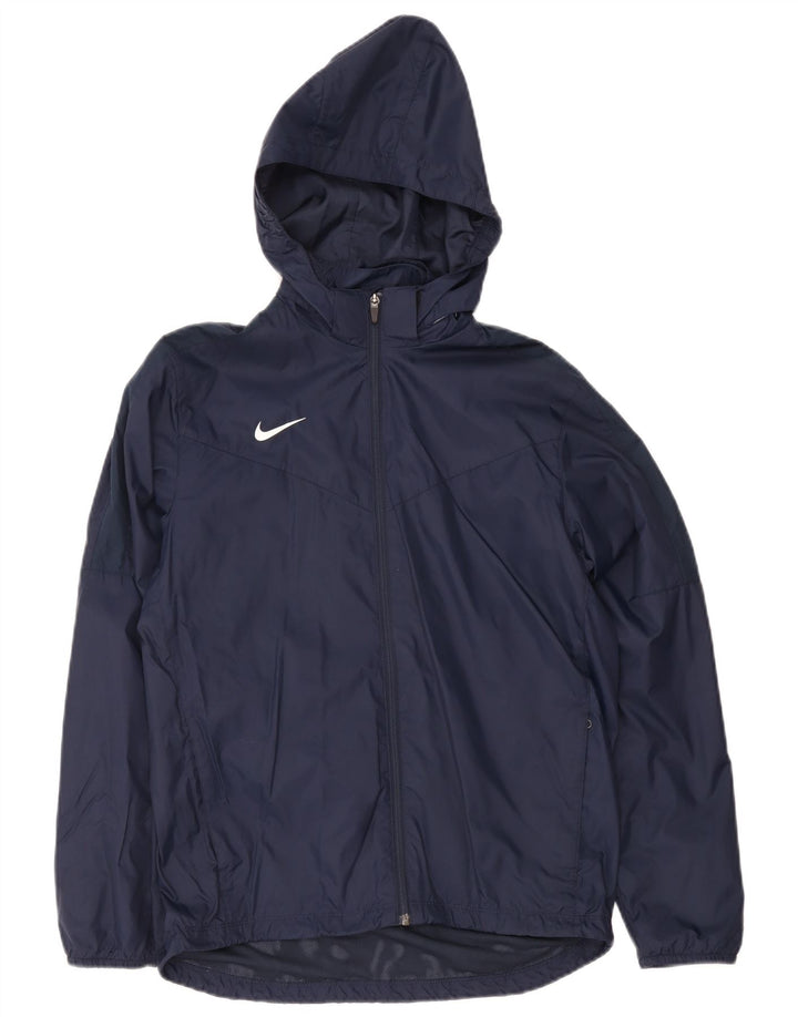 Giacca antipioggia con cappuccio Nike da bambino 13-14 anni XL in nylon blu navy