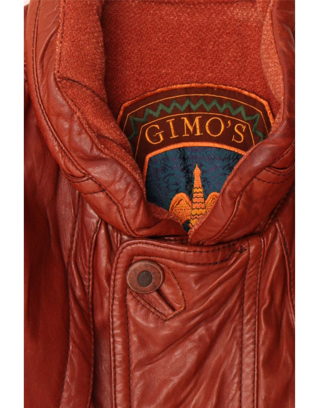 Giacca in pelle da uomo Gimo UK 42 XL Marrone