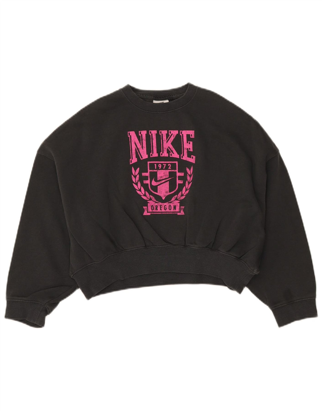 NIKE Girls Oregon Oversized Sweatshirt Jumper 8-9 Years Small Black