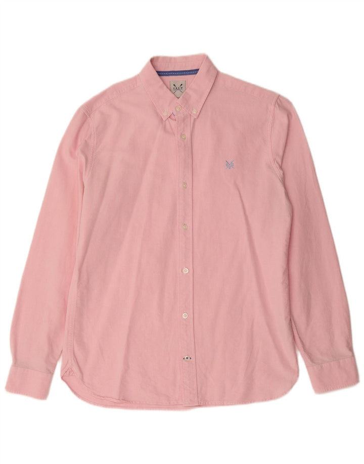 CREW CLOTHING Camicia da uomo in cotone rosa medio