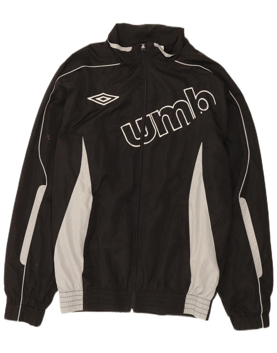 Giacca da ginnastica grafica da uomo Umbro XL XL in poliestere color block nero