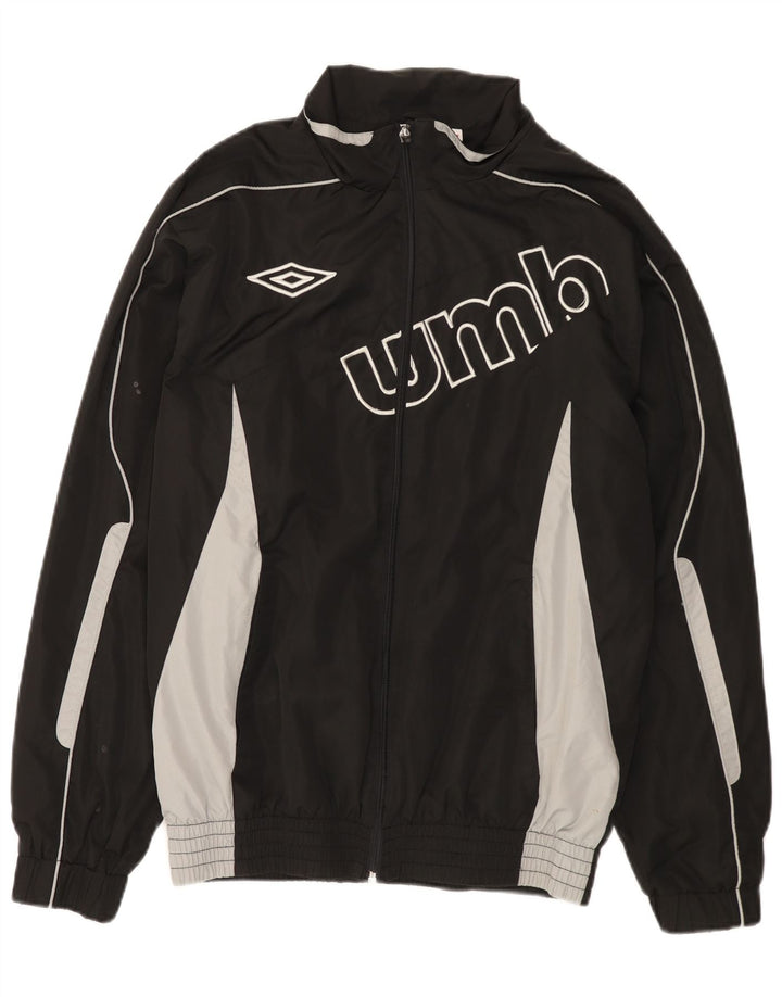 Giacca da ginnastica grafica da uomo Umbro XL XL in poliestere color block nero