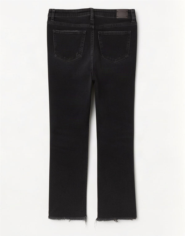Jeans dritti invecchiati da donna Zara EU 38 piccoli W28 L26 neri