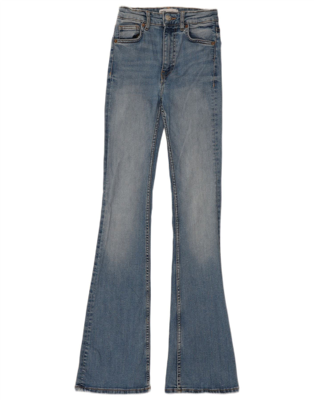 ZARA Womens Flared Jeans EU 32 2XS W24 L32 Blue