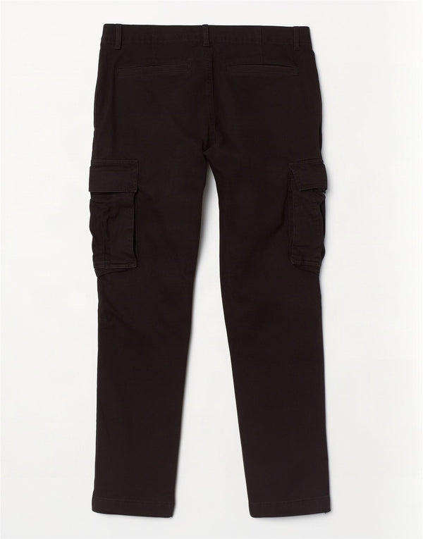 Zara Mens Slim Cargo Trousers EU 44 Large W34 L28 Black Cotton