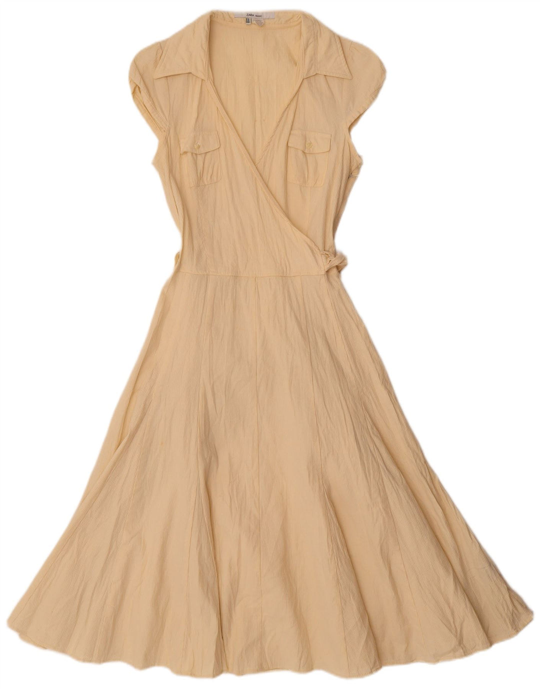 Abito a trapezio da donna Zara UK 12 cotone giallo medio