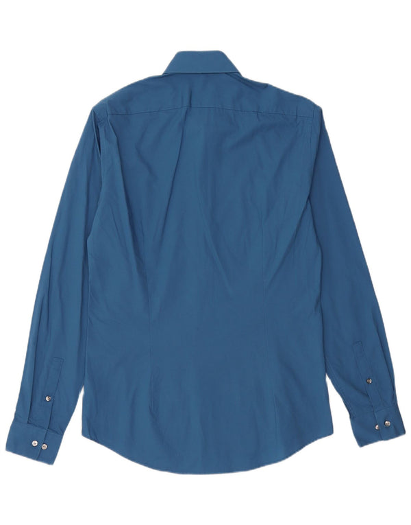 CALVIN KLEIN Camicia slim fit da uomo taglia 38 15 cotone blu medio