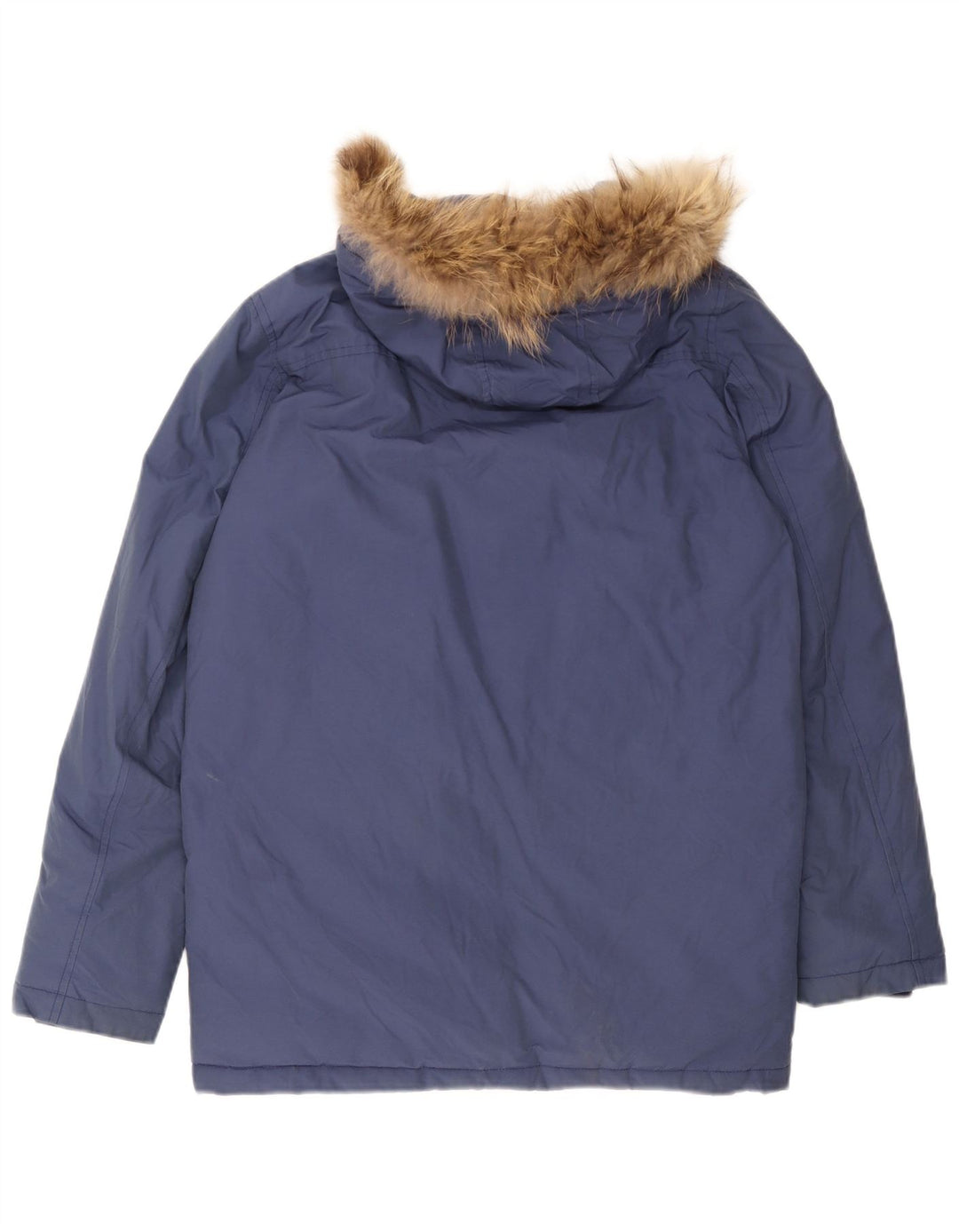 Cappotto imbottito con cappuccio per ragazzi Woolrich 13-14 anni in cotone blu
