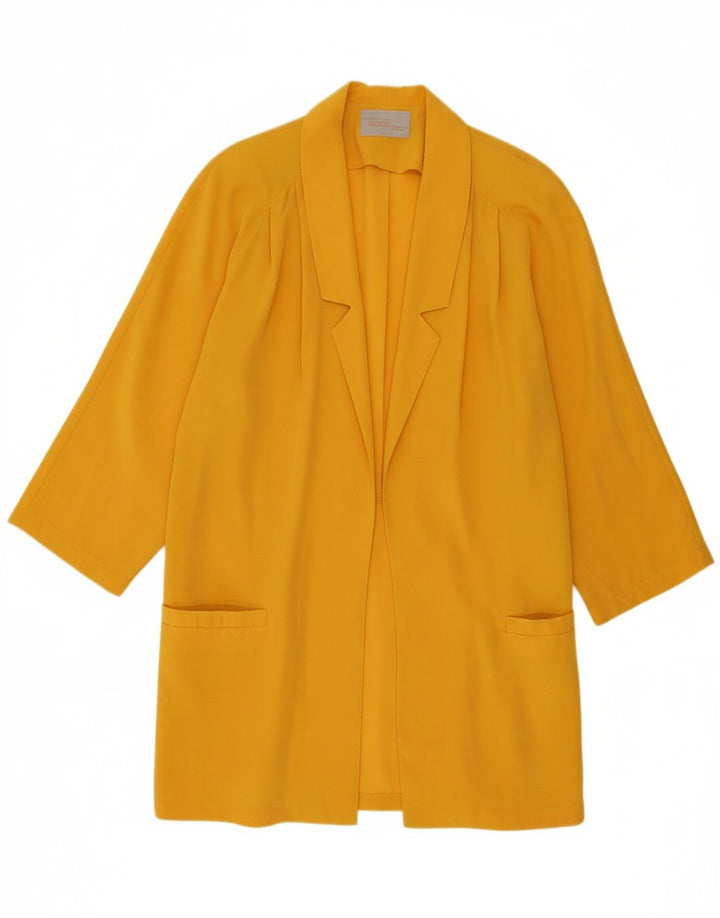 VINTAGE Womens Open Blazer Jacket IT 46 Large Yellow Polyester Vintage Vintage and Second-Hand Vintage from Messina Hembry 