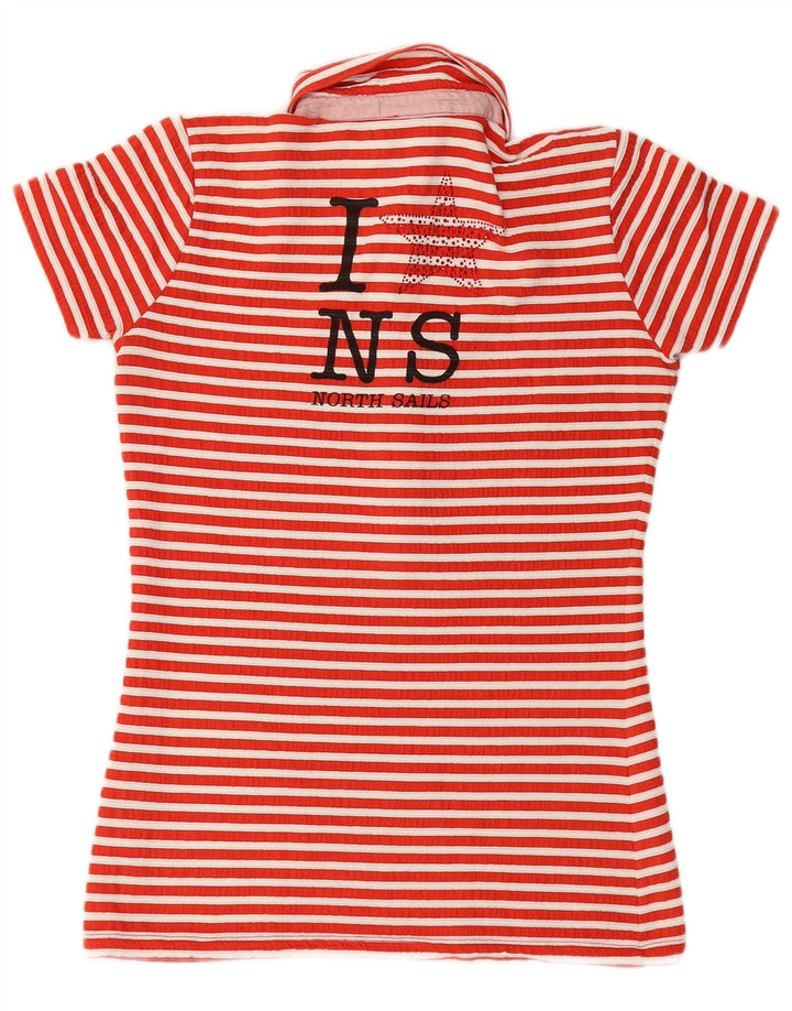 Polo grafica da donna NORTH SAILS UK 10 Small Red Striped