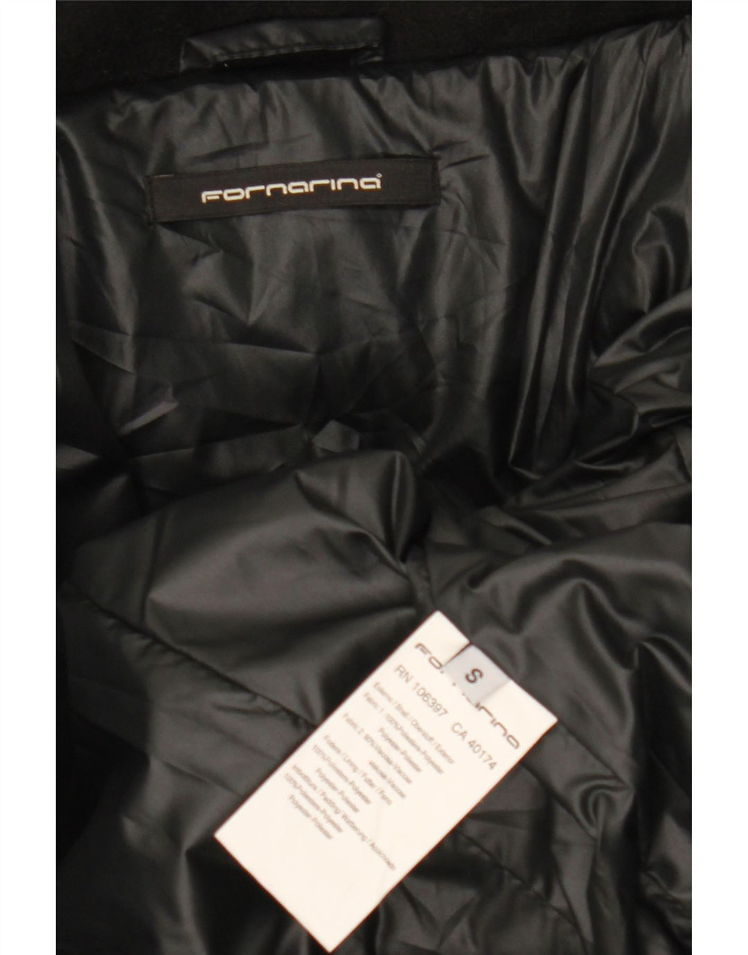 Cappotto imbottito da donna Fornarina UK 10 piccolo poliestere nero