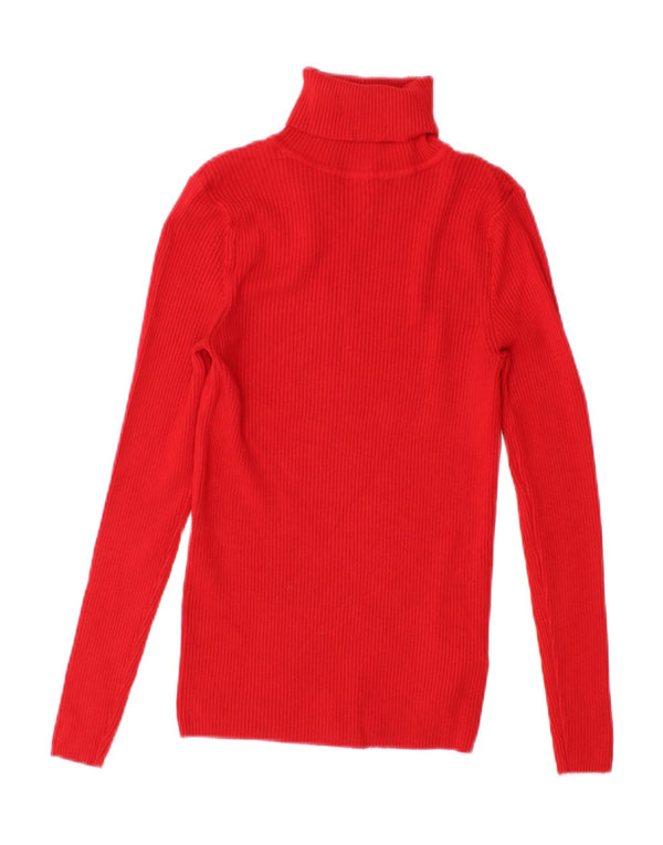 Marks & Spencer Top da donna con collo alto a maniche lunghe UK 10 Small in viscosa rossa