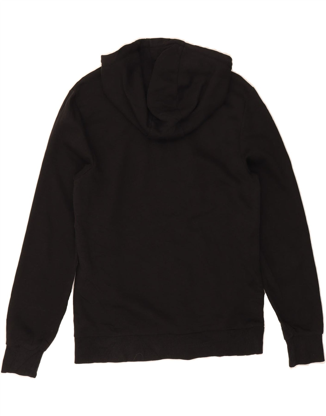 JACK & JONES Mens Graphic Hoodie Jumper Medium Black Cotton Vintage Jack & Jones and Second-Hand Jack & Jones from Messina Hembry 