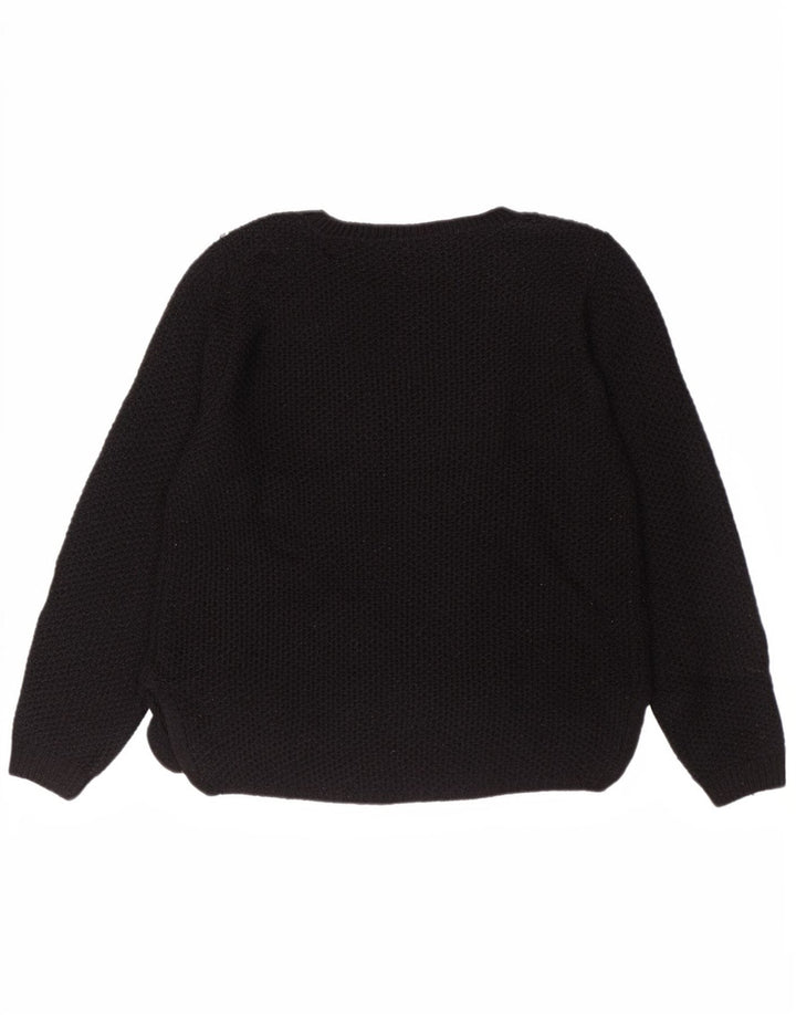 Maglione maglione con scollo a barca da donna Marks & Spencer UK 12 medio nero floreale