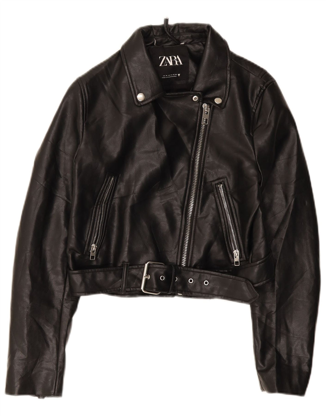 Giacca da motociclista da donna Zara UK 12 media nera