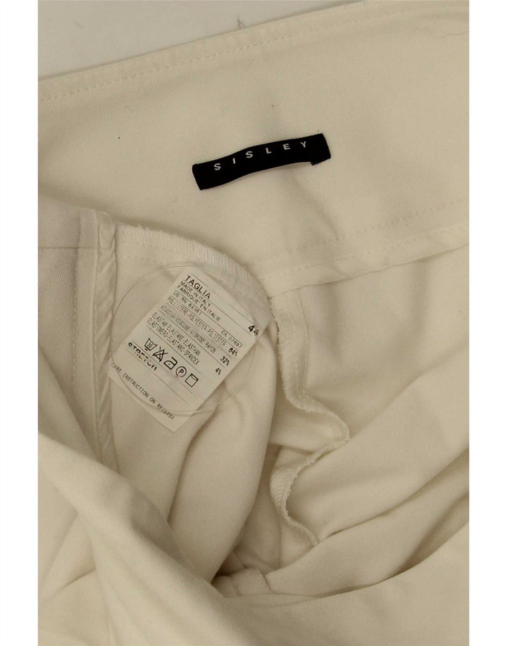 Pantaloni casual svasati da donna Sisley IT 44 Medium W30 L32 Poliestere bianco