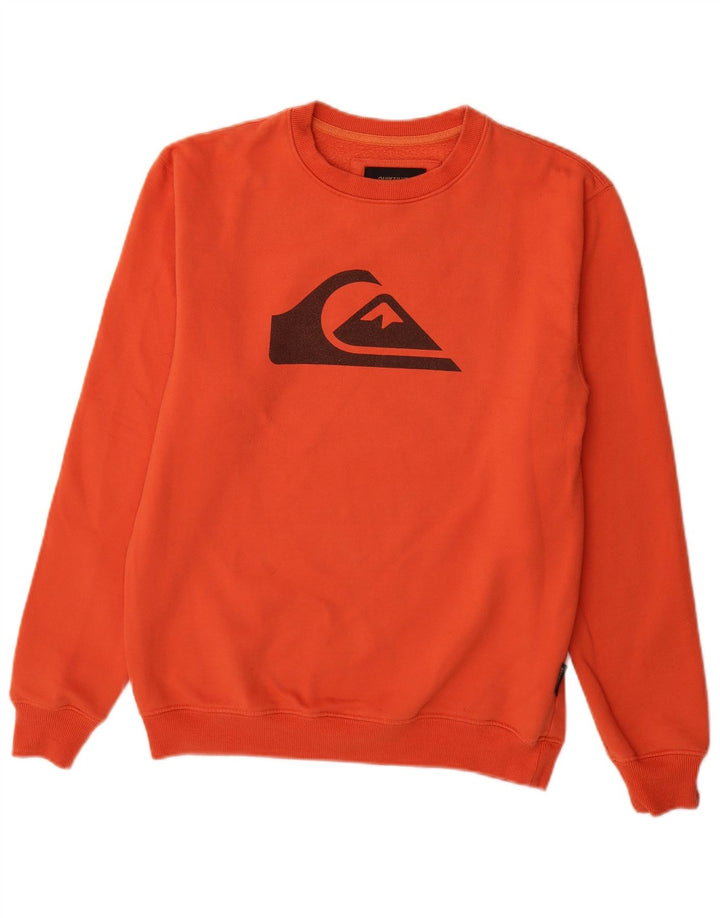 Quiksilver Felpa con grafica da uomo Maglione piccolo arancione in poliestere