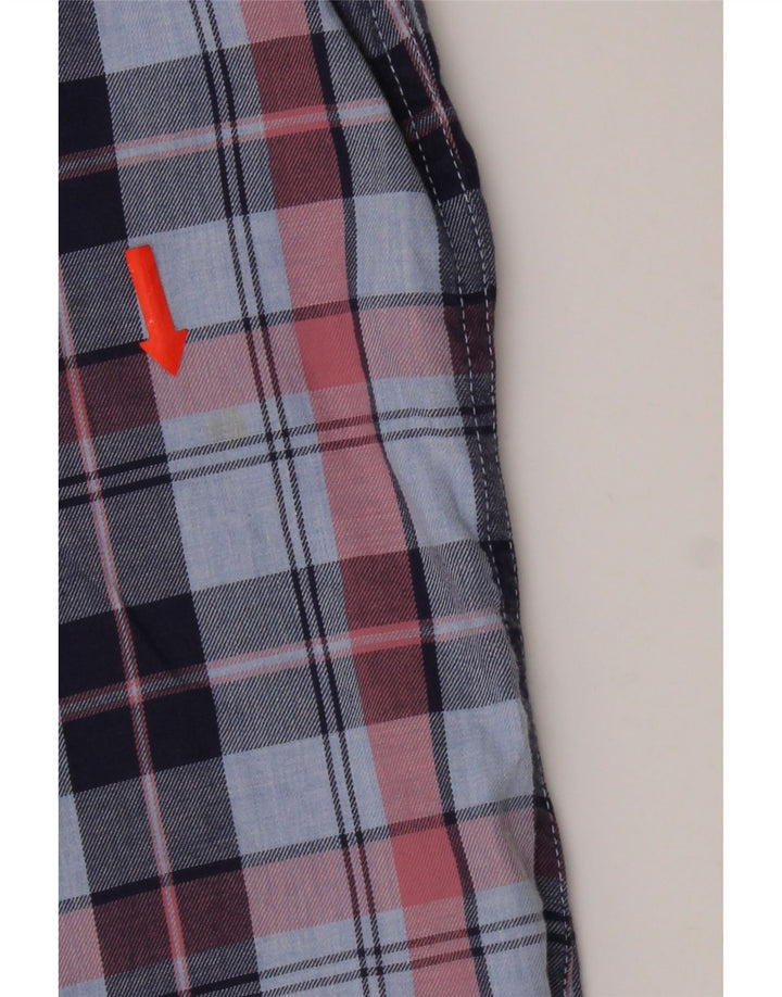 Crew Clothing Camicia da uomo slim fit in flanella di cotone a quadri blu medio