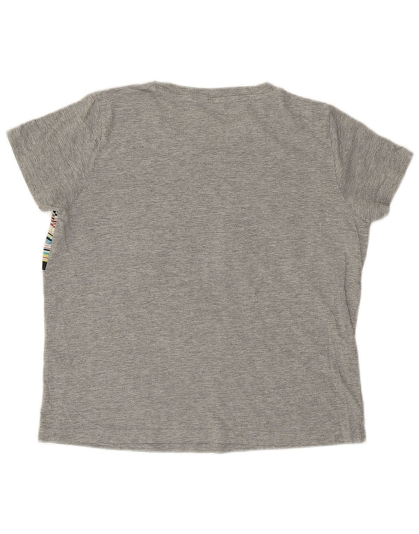 T-shirt grafica corta da donna Trussardi UK 14 Grigio medio a righe