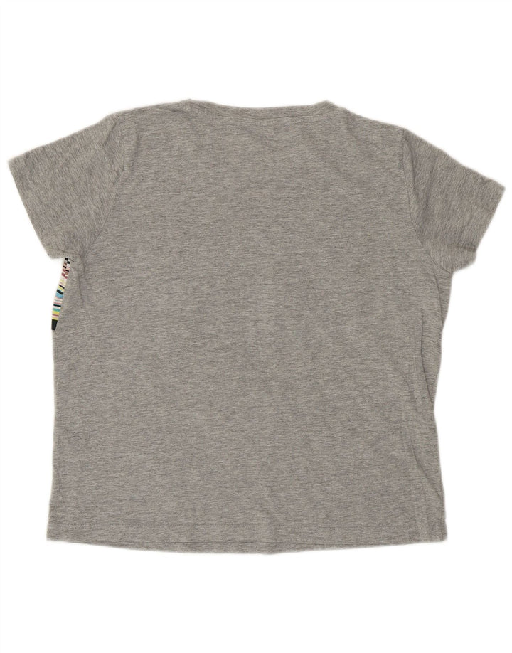 T-shirt grafica corta da donna Trussardi UK 14 Grigio medio a righe