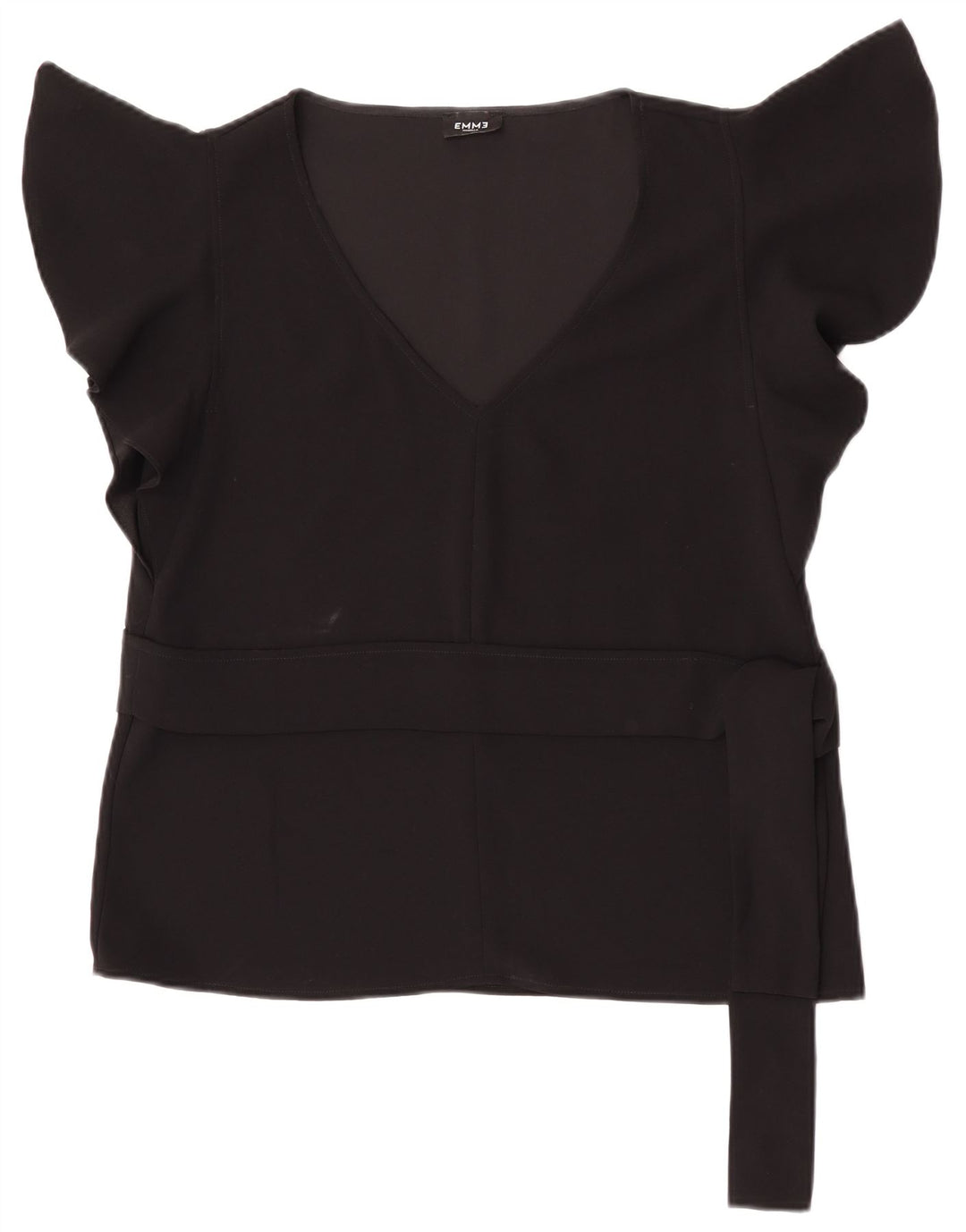 Top camicetta EMME da donna Marella UK 14 grande poliestere nero