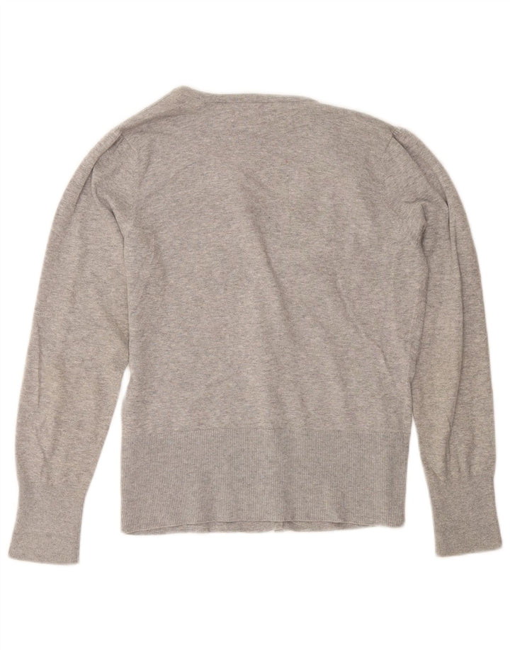 MONSOON Womens Cardigan Sweater UK 12 Medium Grey Cotton