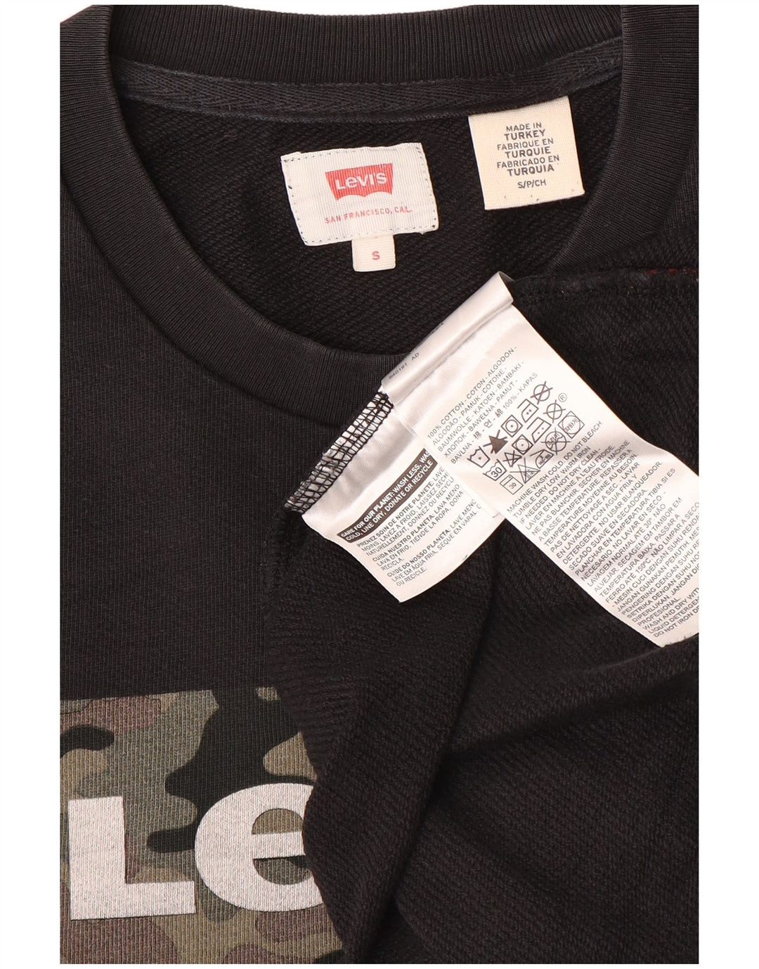 Felpa grafica da uomo Levi's, piccola, in cotone nero