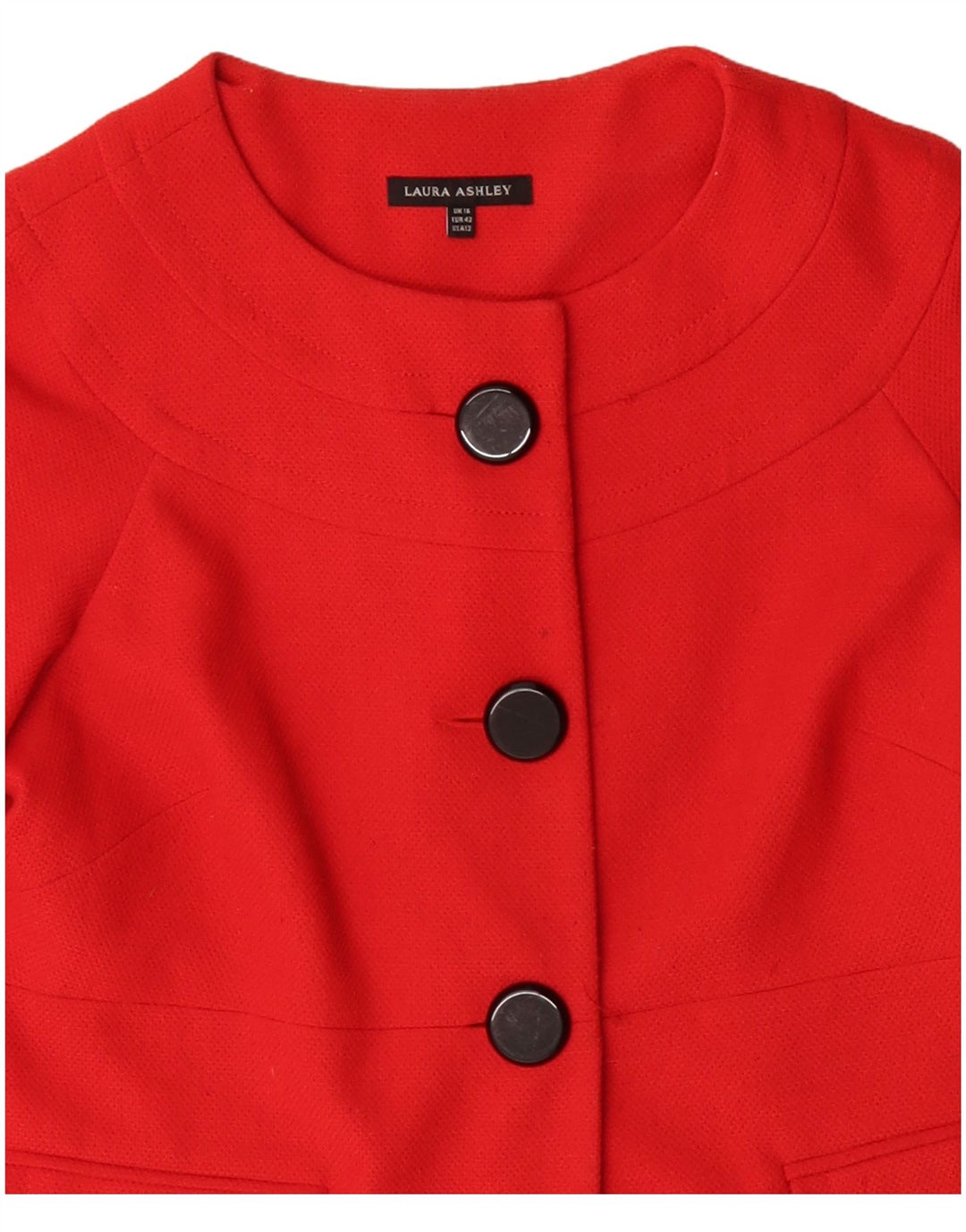 Giacca blazer a 3 bottoni da donna Laura Ashley UK 16 grande poliestere rosso