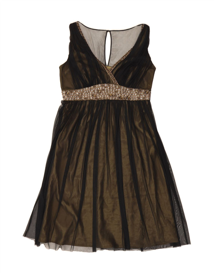 PRINCIPLES Womens Sleeveless A-Line Dress UK 14 Medium Black Polyester Vintage Principles and Second-Hand Principles from Messina Hembry 