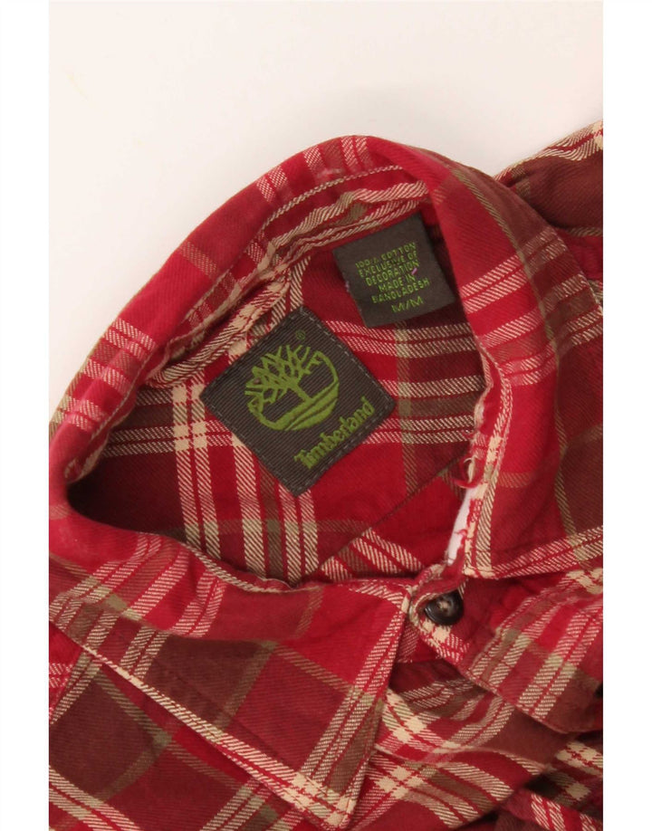 Camicia in flanella da donna Timberland UK 14 Cotone scozzese medio rosso