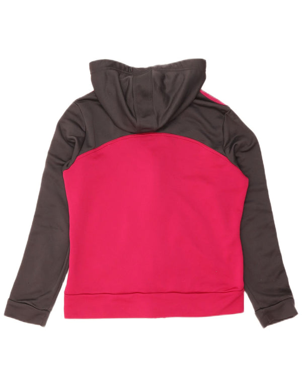 Felpa con cappuccio e zip da donna Adidas UK 18 XL Poliestere color block rosa