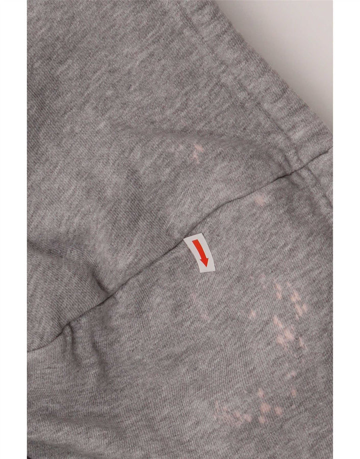 Felpa con cappuccio da uomo Adidas in cotone chiazzato grigio medio