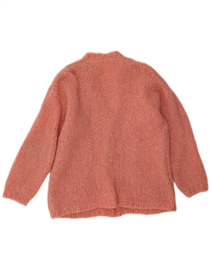 Maglione cardigan vintage da donna XL rosa