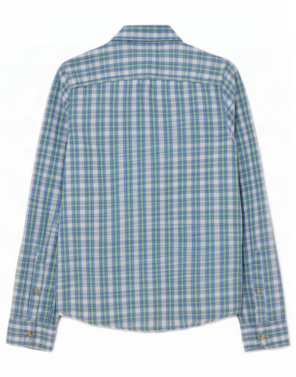 Camicia Hollister da uomo in flanella di cotone a quadri blu medio