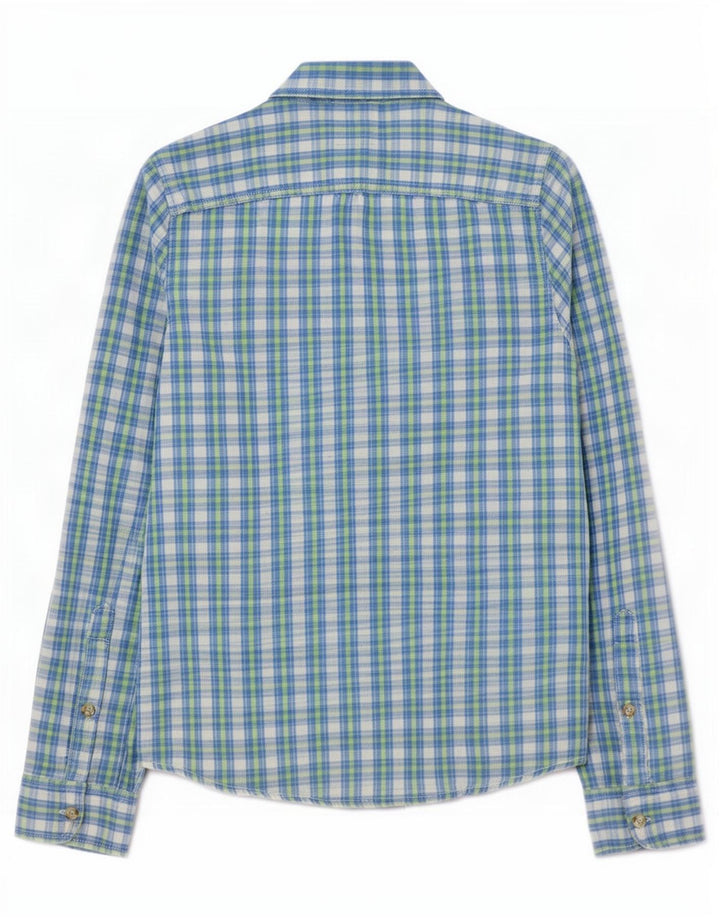 Camicia Hollister da uomo in flanella di cotone a quadri blu medio