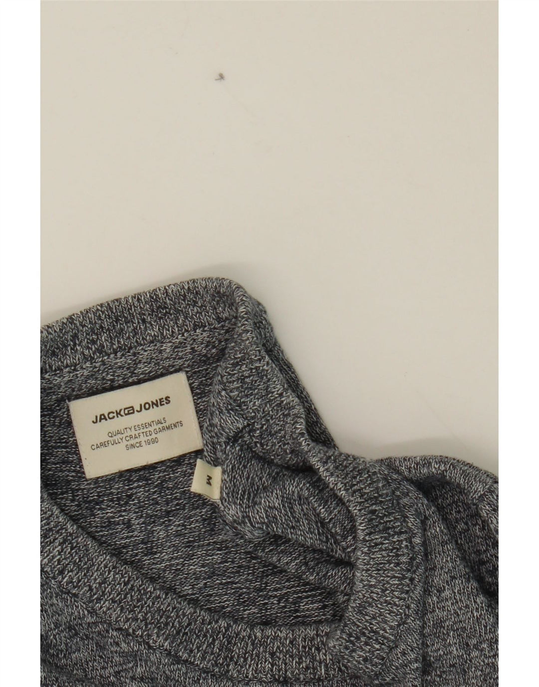 JACK & JONES Mens Crew Neck Jumper Sweater Medium Grey Cotton Vintage Jack & Jones and Second-Hand Jack & Jones from Messina Hembry 
