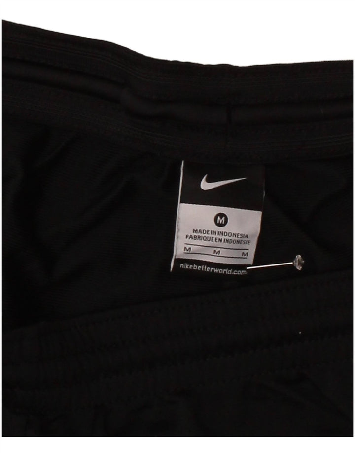 NIKE Womens Sport Shorts UK 14 Medium  Black Colourblock Polyester