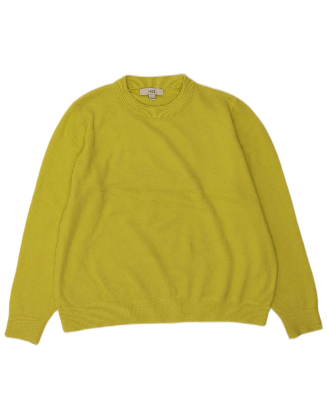 Maglione maglione girocollo da donna Marks & Spencer UK 16 grande giallo