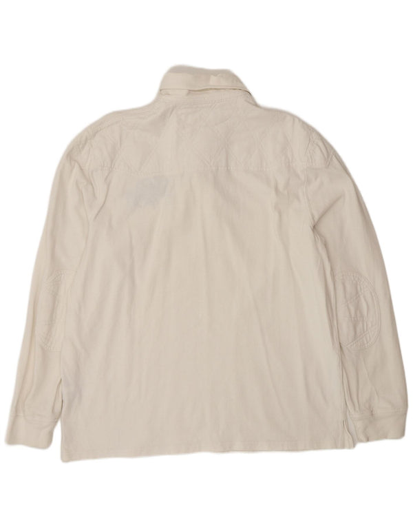 Polo Ralph Lauren da uomo a maniche lunghe su misura XL in cotone bianco