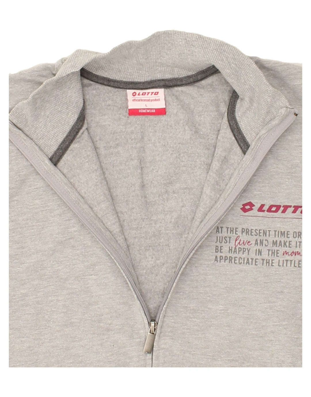LOTTO Womens Graphic Tracksuit Top Jacket UK 16 Large Grey Colourblock Vintage Lotto and Second-Hand Lotto from Messina Hembry 
