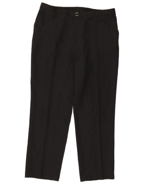 Marks & Spencer Womens Tapered Casual Trousers UK 16 Large W36 L28 Black