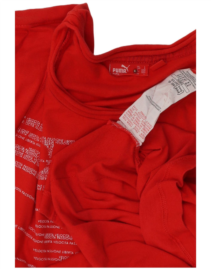 PUMA Uomo Ducati Graphic T-shirt Top Large Rosso in cotone