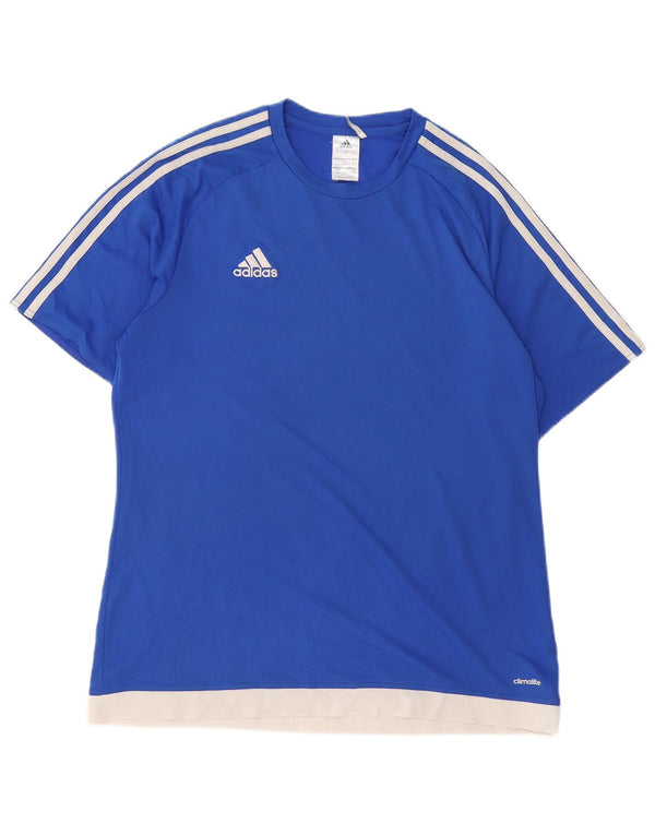 T-shirt ADIDAS da uomo Climalite Top grande in poliestere color block blu