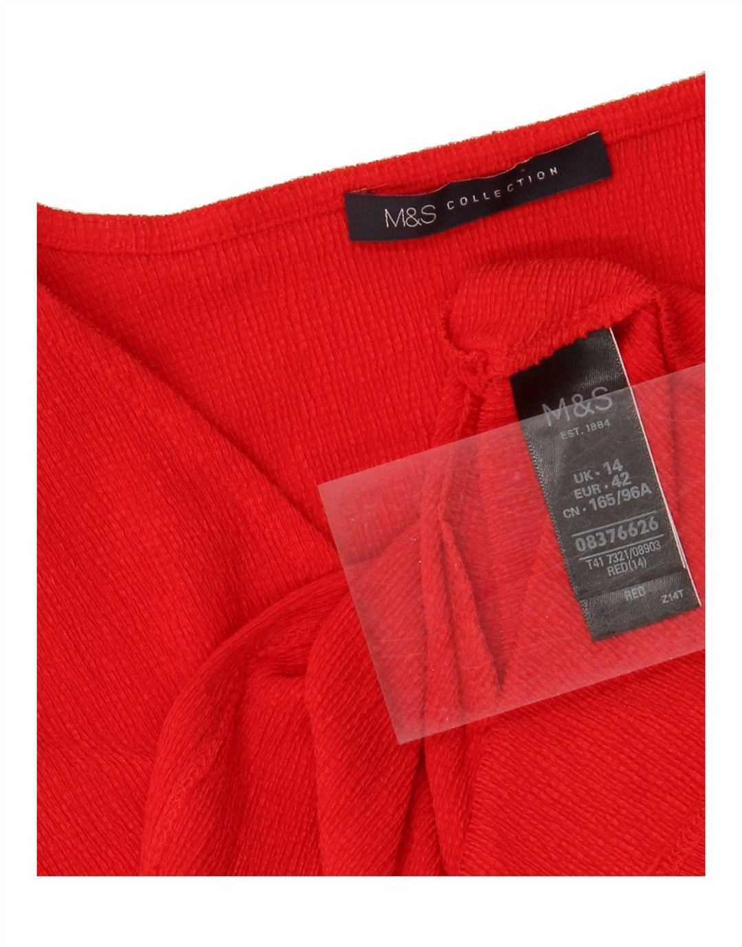 MARKS & SPENCER Womens Blouse Top UK 14 Large Red Polyester Vintage Marks & Spencer and Second-Hand Marks & Spencer from Messina Hembry 